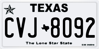 TX license plate CVJ8092