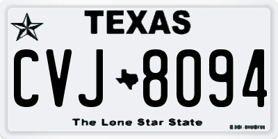 TX license plate CVJ8094