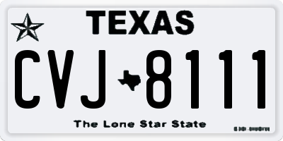 TX license plate CVJ8111