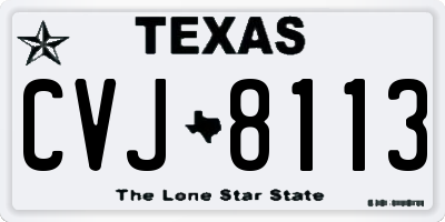 TX license plate CVJ8113