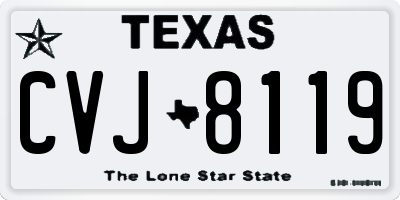 TX license plate CVJ8119