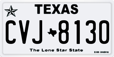 TX license plate CVJ8130