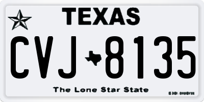 TX license plate CVJ8135