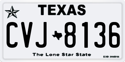 TX license plate CVJ8136