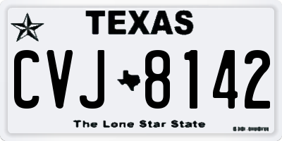 TX license plate CVJ8142
