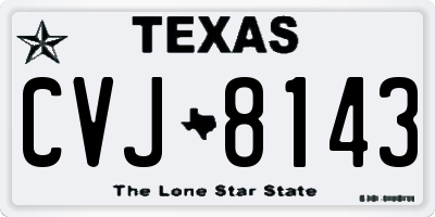TX license plate CVJ8143