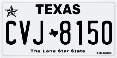 TX license plate CVJ8150