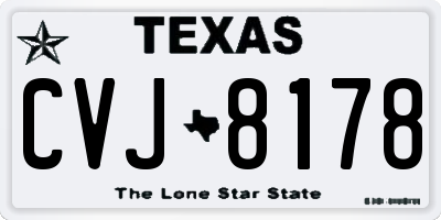 TX license plate CVJ8178