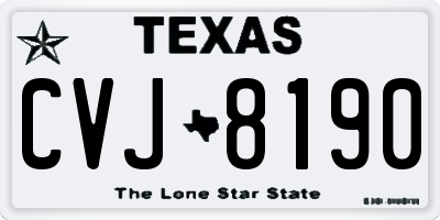 TX license plate CVJ8190