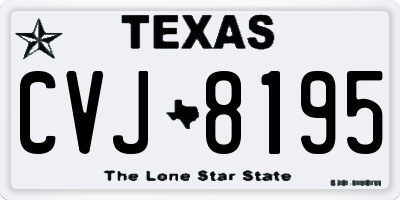 TX license plate CVJ8195