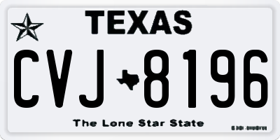 TX license plate CVJ8196