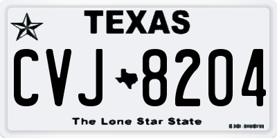 TX license plate CVJ8204