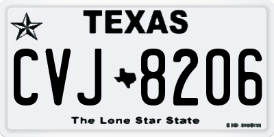 TX license plate CVJ8206