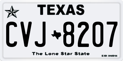 TX license plate CVJ8207