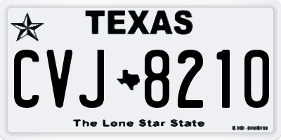 TX license plate CVJ8210
