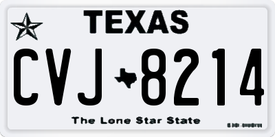TX license plate CVJ8214