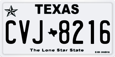 TX license plate CVJ8216
