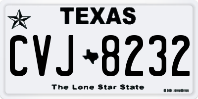 TX license plate CVJ8232