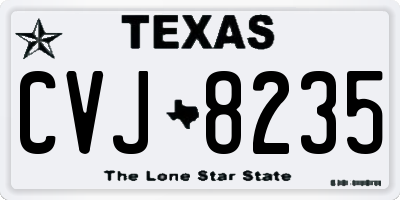 TX license plate CVJ8235