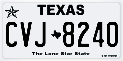 TX license plate CVJ8240
