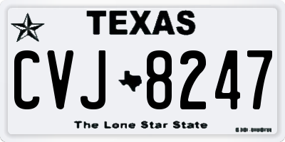 TX license plate CVJ8247