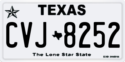 TX license plate CVJ8252