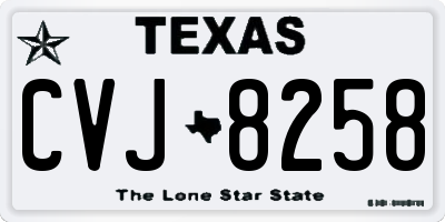 TX license plate CVJ8258