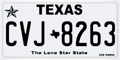 TX license plate CVJ8263