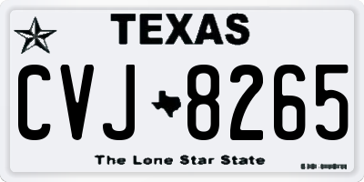 TX license plate CVJ8265