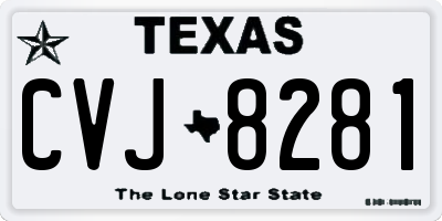 TX license plate CVJ8281