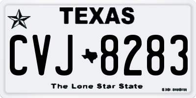 TX license plate CVJ8283