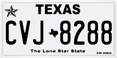 TX license plate CVJ8288