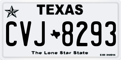 TX license plate CVJ8293