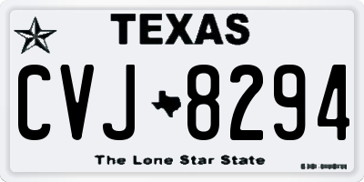 TX license plate CVJ8294