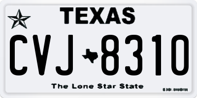 TX license plate CVJ8310