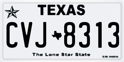 TX license plate CVJ8313