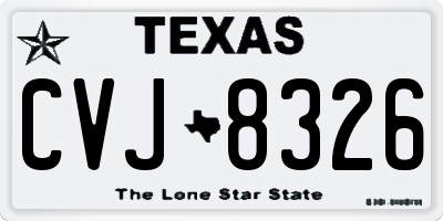 TX license plate CVJ8326