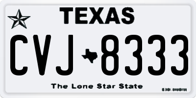 TX license plate CVJ8333