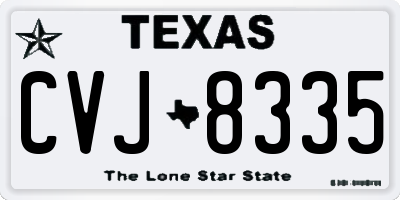 TX license plate CVJ8335