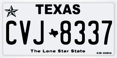 TX license plate CVJ8337