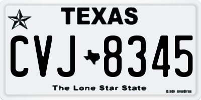TX license plate CVJ8345