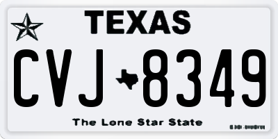 TX license plate CVJ8349