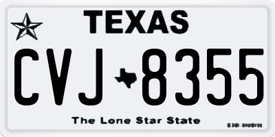 TX license plate CVJ8355