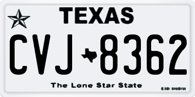 TX license plate CVJ8362