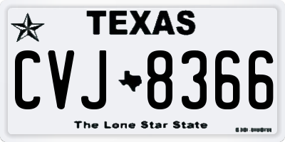 TX license plate CVJ8366