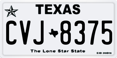 TX license plate CVJ8375