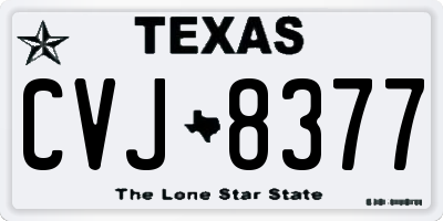 TX license plate CVJ8377