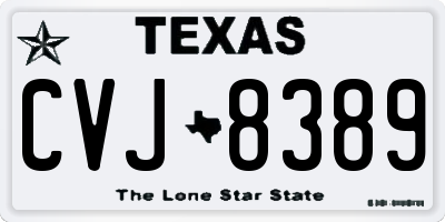 TX license plate CVJ8389