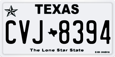 TX license plate CVJ8394