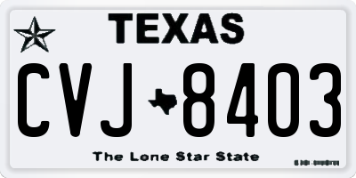TX license plate CVJ8403